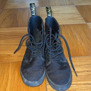 Dr Martins black canvas lace ups